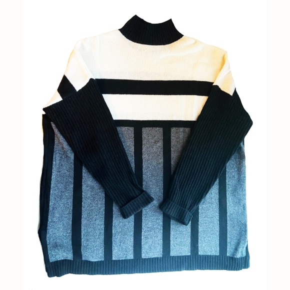 BCBGMaxAzria Color Block Funnel Neck Tunic Sweater Size XXS - Picture 9 of 10